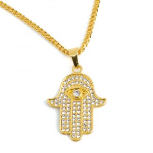 Amulet Gold Colored Hamsa Hand (35 mm)