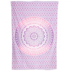 Tapestry Mandala Cotton Purple/Pink Authentic (215 x 135 cm)