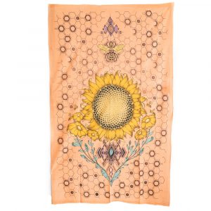 Tapestry Spiritual Cotton Sunflower and Bee Authentic (215 x 135 cm)