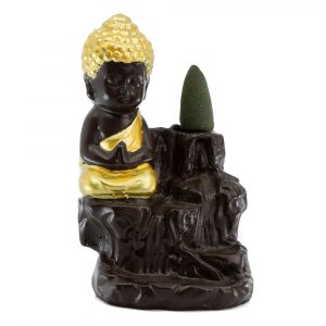 Backflow Incense Burner Waterfall Meditating Monk (12 cm)