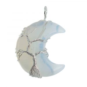 Gemstone Pendant Tree of Life Moon of Opalite (4 cm)