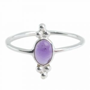 Gemstone Ring Amethyst - 925 Silver - Fancy (Size 17)