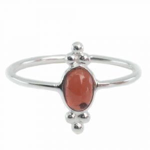 Gemstone Ring Garnet - 925 Silver - Fancy (Size 17)