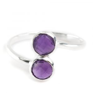 Birthstone Ring Amethyst February - 925 Silver