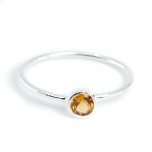 Birthstone Ring Citrine November - 925 Silver - (Size 17)