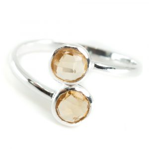 November Citrine Birthstone Ring - Silver 925