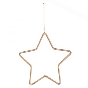 Handmade Pendant Brass - Gold Lurex Textile Fiber - Star