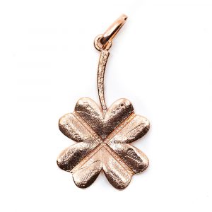 Pendant Four-leaf Clover - Pink Gold-coloured (40 mm)