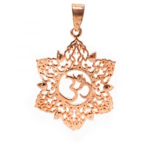 Pendant Ohm Lotus Rose Gold Colored (30 mm)