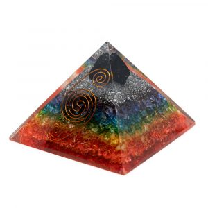 Orgonite Pyramid 7 Chakra - Rough Black Tourmaline (90 mm)