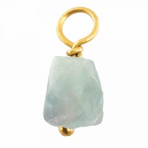 Raw Gemstone Pendant Aquamarine 925 Silver and Gold Plated (8 - 12 mm)