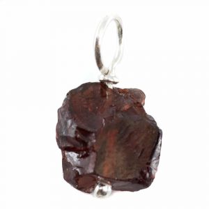 Raw Gemstone Pendant Garnet 925 Silver (8 - 12 mm)