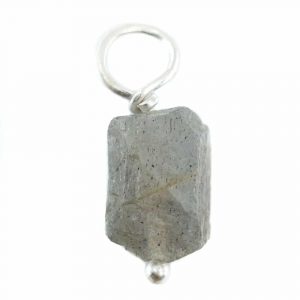 Raw Gemstone Pendant Labradorite 925 Silver (8 - 12 mm)