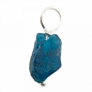 Raw Gemstone Pendant Neon Apatite 925 Silver (8 - 12 mm)