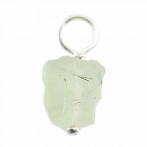 Raw Gemstone Pendant Prehnite 925 Silver (8 - 12 mm)