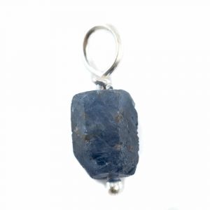 Raw Gemstone Pendant Sapphire 925 Silver (8 - 12 mm)