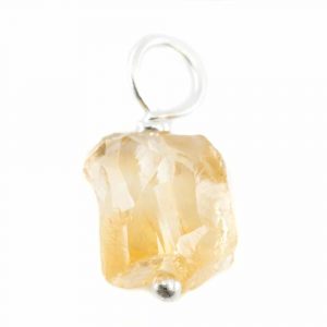 Raw Gemstone Pendant Citrine 925 Silver (8 - 12 mm)