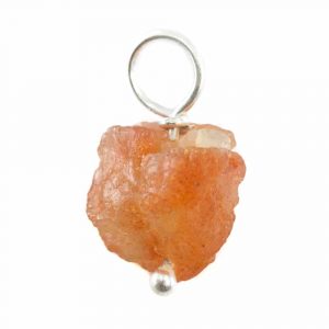 Raw Gemstone Pendant Sunstone 925 Silver (8 - 12 mm)