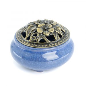 Traditional Tibetan Ceramic Incense Burner Blue