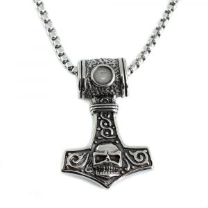 Viking Pendant Thor's Hammer with Skull