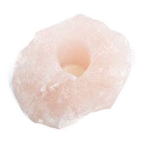 Tea Light Holder Gemstone Rose Quartz Cluster (approx. 1000 grams)