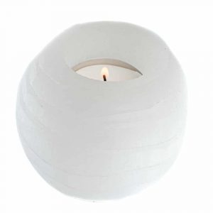 Tea-light Holder Selenite Round approx 500 grams (8 x 8 cm)