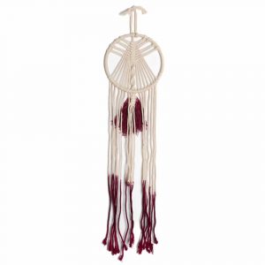 Macramé Circle and Tree Red/White - 70 cm