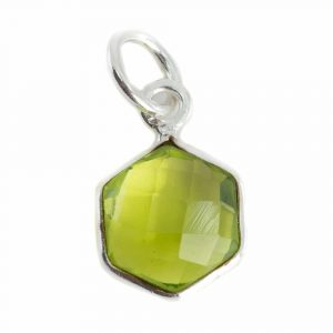 Gemstone Pendant Peridote Hexagon - 8 mm