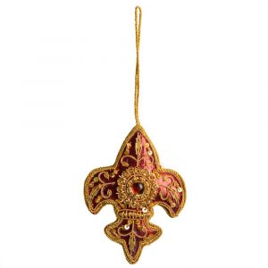 Pendant Ornament Traditional Fleur de Lis Red (18 cm)