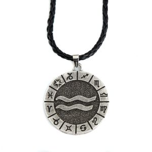 Metal Horoscope Pendant Aquarius (40 mm)