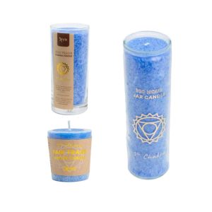 Fair Trade Stearin Candles 5th Throat Chakra Set - Bundle