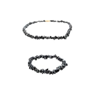 Hematite Split Bracelet and Necklace Set - Bundle