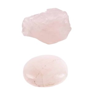 Raw Rose Quartz & Pocket Stone Set - Bundle