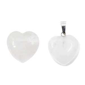 Rock Crystal Gemstone Heart with Pendant - Bundle