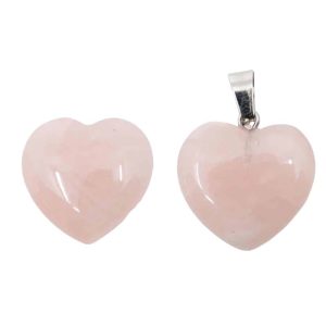 Rose Quartz Gemstone Heart with Pendant - Bundle