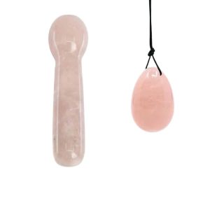 Rose Quartz Yoni Egg & Stick Set - Bundle