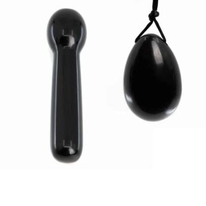 Obsidian Yoni Egg & Stick Set - Bundle