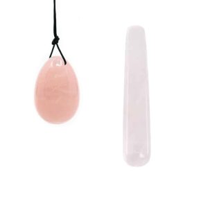 Rose Quartz Yoni Egg & Wand Set - Bundle