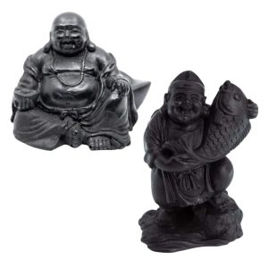 Shungite Happy Buddha Statue Set