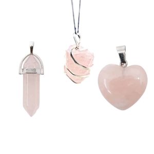 Popular Rose Quartz Pendant Set - Bundle