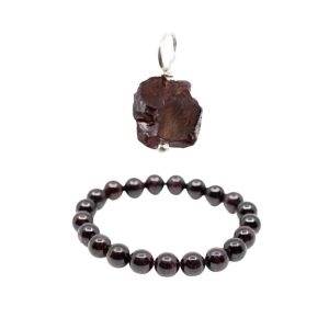 Garnet Bracelet with Pendant Set - Bundle