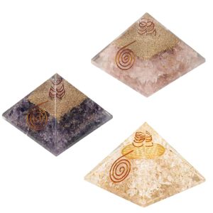 Orgonite Pyramid Golden Triangle Set (70mm)