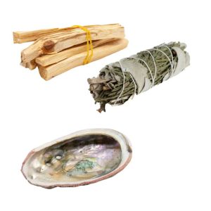 Clean Your House Kit with White Sage & Cedar Smudge (Medium) - Bundle