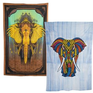 Authentic Wall Tapestry Set with Elephants - Bundle