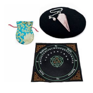 Rose Quartz Facet Pendulum with Celtic Mat Set – Bundle