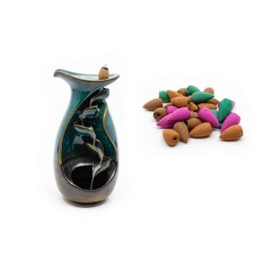 Backflow Incense Burner Waterfall with Budget Cones - Bundle