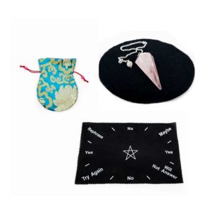 Basic Rose Quartz Pendulum Set – Bundle