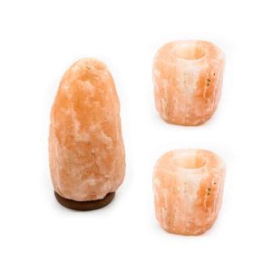 Himalayan Salt Lamp (3-4kg) + 2x Tealight Holder - Bundle