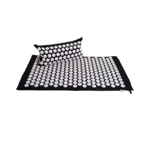 Shakti Mat Cotton Lotus with Nail Cushion (Black)