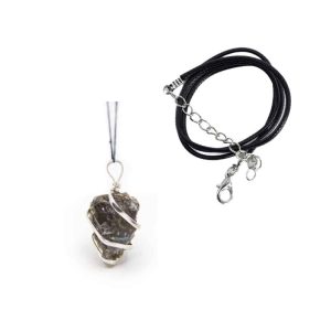 Rough Gemstone Pendant Labradorite with Simple Chain – Bundle